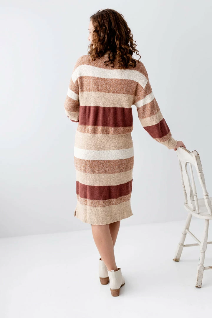 Polagram 'Reagan' Color Block Sweater Dress In Rust FINAL SALE 4 Polagram 'Reagan' Color Block Sweater Dress In Rust FINAL SALE