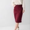 The Main Street Exchange 'Leah' Vintage Denim Skirt In Burgundy