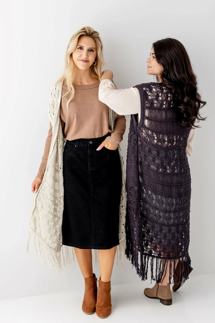 See And Be Seen Tops/Cardigans 'Delaney' Crochet Fringe Vest FINAL SALE 4 See And Be Seen Tops/Cardigans 'Delaney' Crochet Fringe Vest FINAL SALE