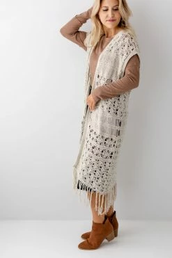 See And Be Seen Tops/Cardigans 'Delaney' Crochet Fringe Vest FINAL SALE 12 See And Be Seen Tops/Cardigans 'Delaney' Crochet Fringe Vest FINAL SALE