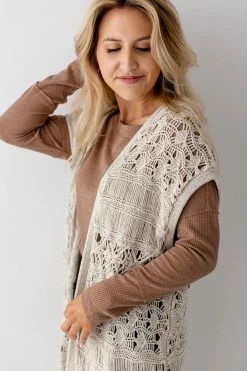 See And Be Seen Tops/Cardigans 'Delaney' Crochet Fringe Vest FINAL SALE 13 See And Be Seen Tops/Cardigans 'Delaney' Crochet Fringe Vest FINAL SALE