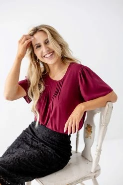 The Main Street Exchange 'Aimee' Pintuck Flutter Sleeve Top Exclusive Designs 38 The Main Street Exchange 'Aimee' Pintuck Flutter Sleeve Top Exclusive Designs