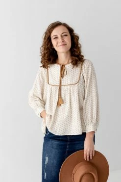 In Loom 'Jacklyn' Tassel Tie Top In Golden Poppy FINAL SALE