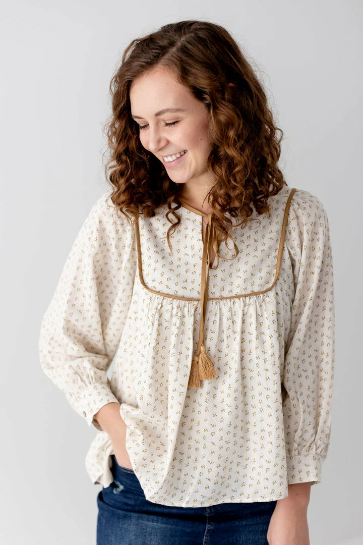 In Loom 'Jacklyn' Tassel Tie Top In Golden Poppy FINAL SALE 2 In Loom 'Jacklyn' Tassel Tie Top In Golden Poppy FINAL SALE