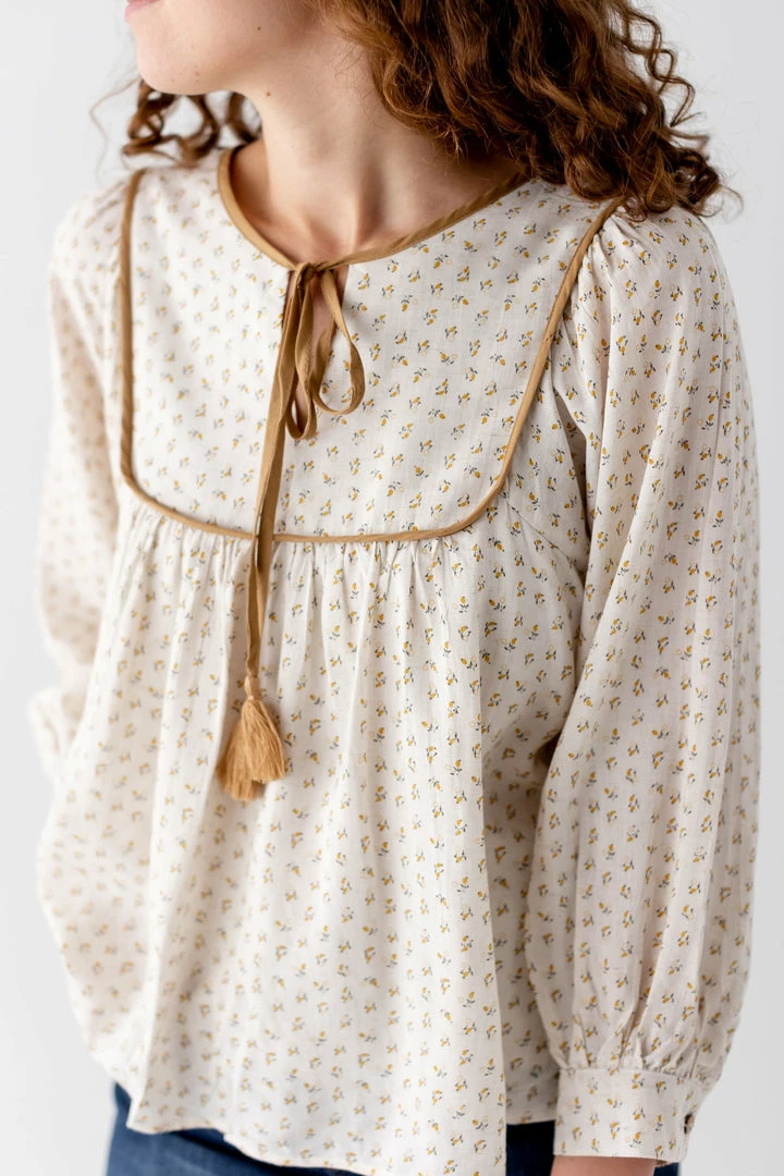 In Loom 'Jacklyn' Tassel Tie Top In Golden Poppy FINAL SALE 3 In Loom 'Jacklyn' Tassel Tie Top In Golden Poppy FINAL SALE