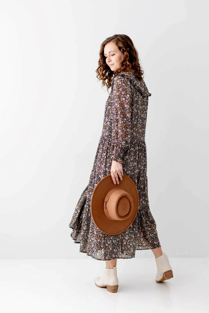 In Loom 'Alistair' Ditsy Floral Tiered Dress In Black FINAL SALE 3 In Loom 'Alistair' Ditsy Floral Tiered Dress In Black FINAL SALE