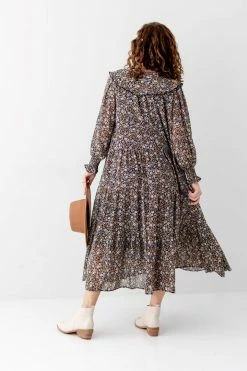 In Loom 'Alistair' Ditsy Floral Tiered Dress In Black FINAL SALE 10 In Loom 'Alistair' Ditsy Floral Tiered Dress In Black FINAL SALE