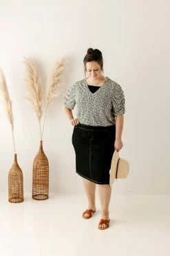 The Main Street Exchange 'Piper' Knee Length Knit Denim Skirt Exclusive Designs 35 The Main Street Exchange 'Piper' Knee Length Knit Denim Skirt Exclusive Designs