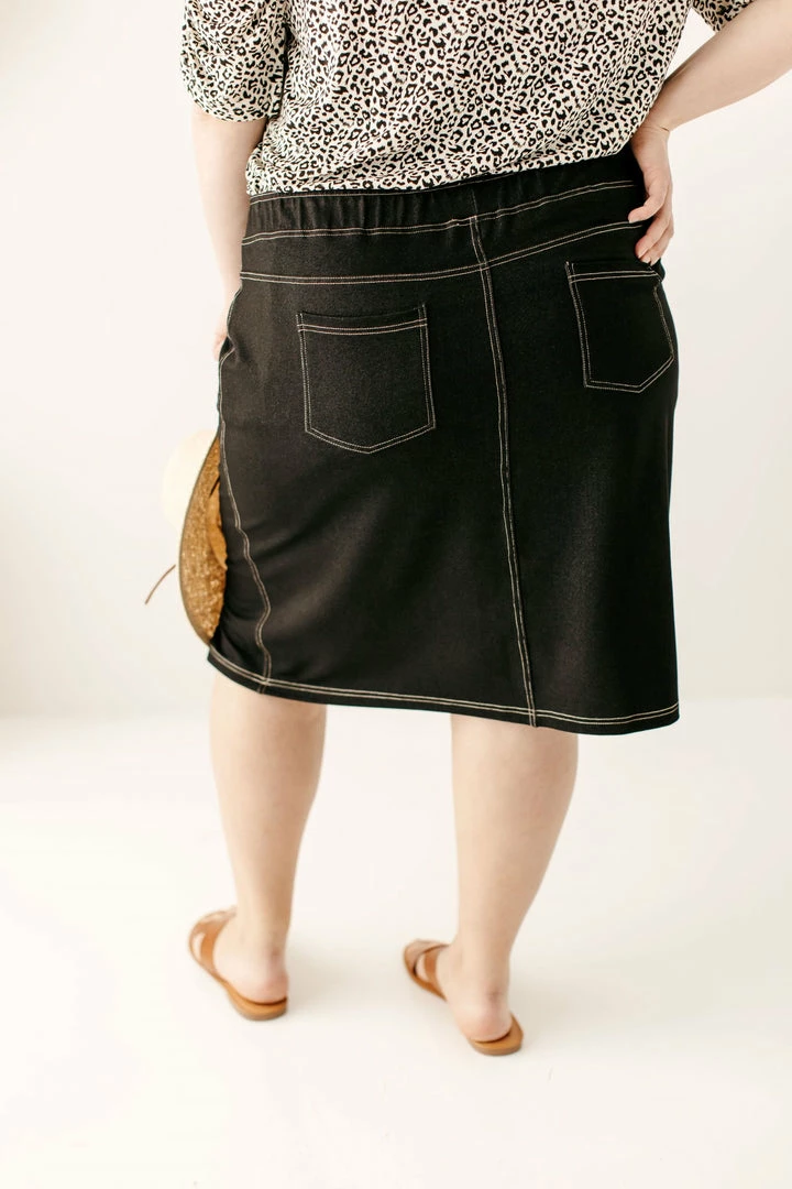 The Main Street Exchange 'Piper' Knee Length Knit Denim Skirt Exclusive Designs 17 The Main Street Exchange 'Piper' Knee Length Knit Denim Skirt Exclusive Designs