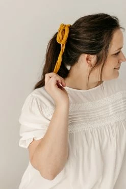 Wishlist Hair Ribbon Scrunchie In Mustard Accessories