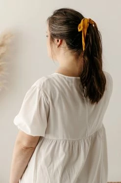 Wishlist Hair Ribbon Scrunchie In Mustard Accessories