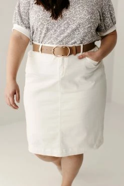 The Main Street Exchange 'Leah' Denim Skirt In Ivory 8 The Main Street Exchange 'Leah' Denim Skirt In Ivory