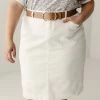 The Main Street Exchange 'Leah' Denim Skirt In Ivory FINAL SALE Skirts