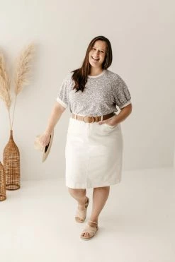 The Main Street Exchange 'Leah' Denim Skirt In Ivory 9 The Main Street Exchange 'Leah' Denim Skirt In Ivory