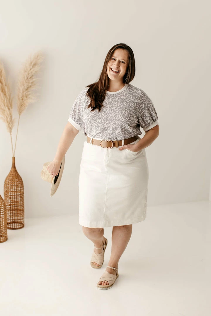 The Main Street Exchange 'Leah' Denim Skirt In Ivory 5 The Main Street Exchange 'Leah' Denim Skirt In Ivory