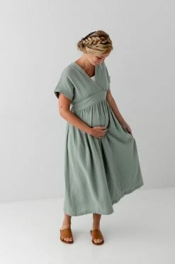 Hello Miz 'Faith' Wrap Front Maternity Dress