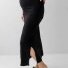 Hello Miz Summer Collection 'Jordan' Maternity Midi Skirt In Black