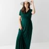 Hello Miz Summer Collection 'Reyna' Wrap Front Maternity Dress In Hunter Green