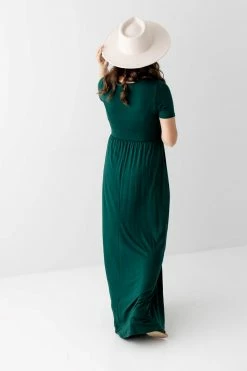 Hello Miz Summer Collection 'Reyna' Wrap Front Maternity Dress In Hunter Green 11 Hello Miz Summer Collection 'Reyna' Wrap Front Maternity Dress In Hunter Green