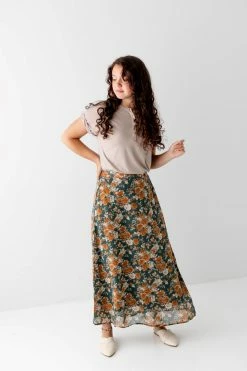 Mikarose 'Jolie' Floral Maxi Skirt In Jasper Rose Summer Collection