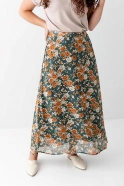 Mikarose 'Jolie' Floral Maxi Skirt In Jasper Rose Summer Collection