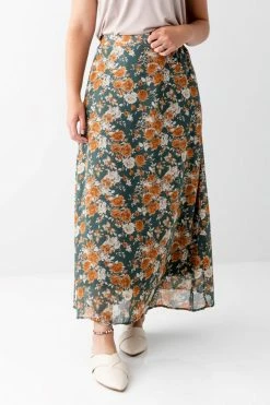Mikarose 'Jolie' Floral Maxi Skirt In Jasper Rose Summer Collection