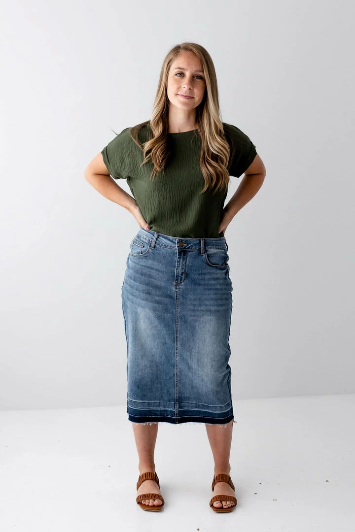 The Main Street Exchange 'Esme' Medium Wash Denim Skirt 2 The Main Street Exchange 'Esme' Medium Wash Denim Skirt