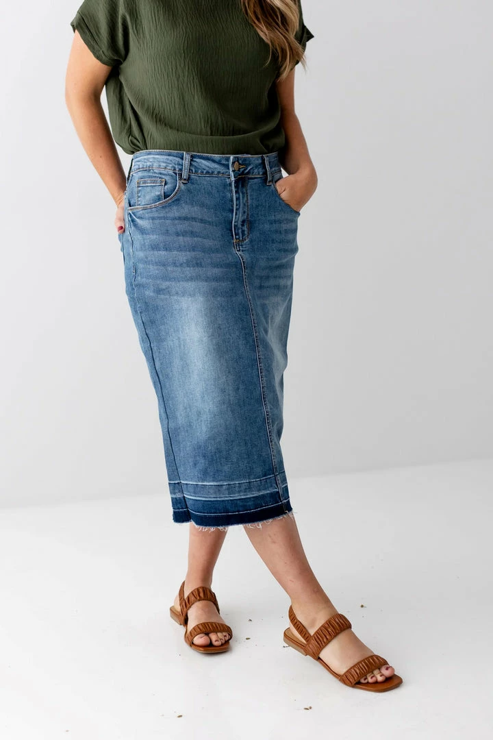 The Main Street Exchange 'Esme' Medium Wash Denim Skirt 1 The Main Street Exchange 'Esme' Medium Wash Denim Skirt