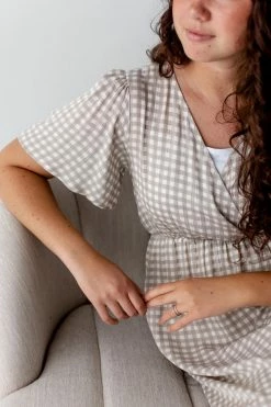 Tea N Rose 'Hollis' Surplice Gingham Maxi Dress In Dusty Grey 11 Tea N Rose 'Hollis' Surplice Gingham Maxi Dress In Dusty Grey