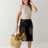 The Main Street Exchange Exclusive Designs 'Esme' Vintage Black Denim Skirt