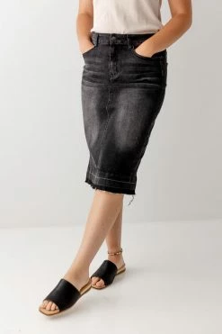 The Main Street Exchange Exclusive Designs 'Esme' Vintage Black Denim Skirt