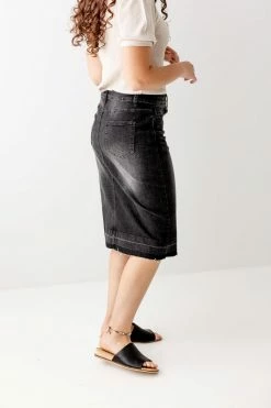 The Main Street Exchange Exclusive Designs 'Esme' Vintage Black Denim Skirt 11 The Main Street Exchange Exclusive Designs 'Esme' Vintage Black Denim Skirt