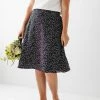Mikarose 'Inez' Galaxy Dot Printed Midi Skirt In Black