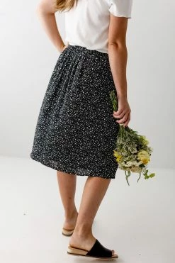 Mikarose 'Inez' Galaxy Dot Printed Midi Skirt In Black 9 Mikarose 'Inez' Galaxy Dot Printed Midi Skirt In Black
