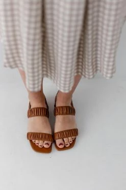 CCOCCI 'Cambri' Ruched Sandals In Chestnut Summer Collection