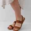 CCOCCI 'Cambri' Ruched Sandals In Chestnut Summer Collection