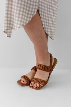 CCOCCI 'Cambri' Ruched Sandals In Chestnut Summer Collection