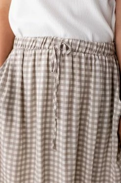 Chris & Carol Summer Collection 'Juno' Woven Plaid Skirt In Taupe 9 Chris & Carol Summer Collection 'Juno' Woven Plaid Skirt In Taupe