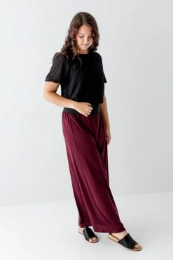 The Main Street Exchange Exclusive Designs 'Claire' Skirt In Burgundy