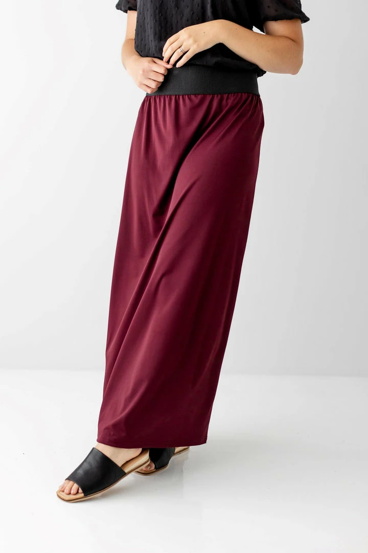 The Main Street Exchange Exclusive Designs 'Claire' Skirt In Burgundy 2 The Main Street Exchange Exclusive Designs 'Claire' Skirt In Burgundy