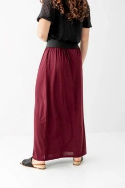 The Main Street Exchange Exclusive Designs 'Claire' Skirt In Burgundy 8 The Main Street Exchange Exclusive Designs 'Claire' Skirt In Burgundy