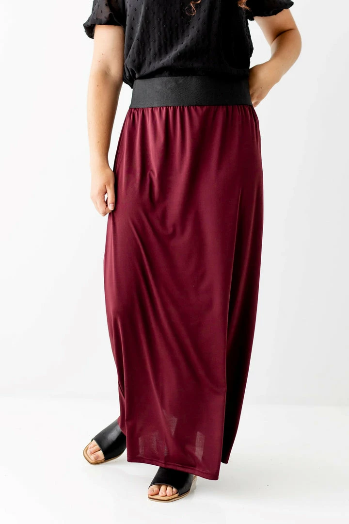 The Main Street Exchange Exclusive Designs 'Claire' Skirt In Burgundy 3 The Main Street Exchange Exclusive Designs 'Claire' Skirt In Burgundy