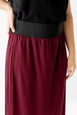 The Main Street Exchange Exclusive Designs 'Claire' Skirt In Burgundy 9 The Main Street Exchange Exclusive Designs 'Claire' Skirt In Burgundy