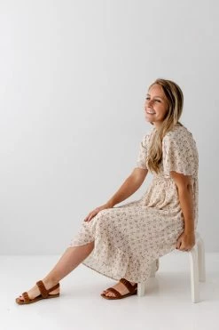 Mikarose Summer Collection 'Felicia' Smocked Bodice Floral Dress In Cream 8 Mikarose Summer Collection 'Felicia' Smocked Bodice Floral Dress In Cream