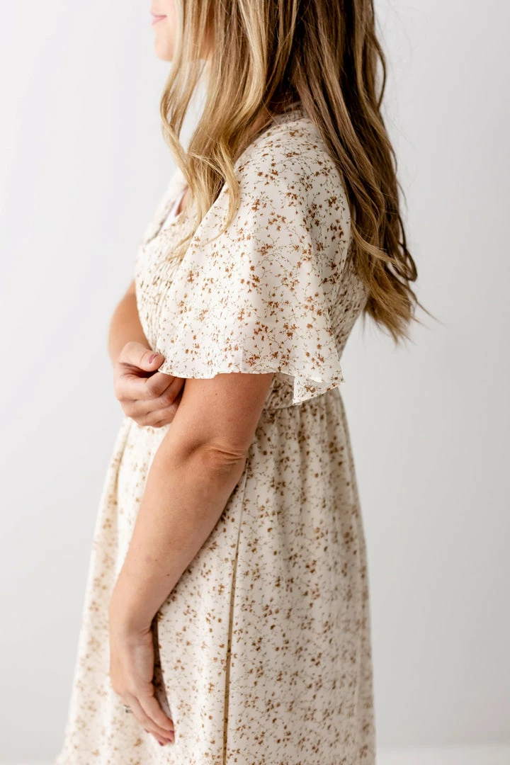 Mikarose Summer Collection 'Felicia' Smocked Bodice Floral Dress In Cream 6 Mikarose Summer Collection 'Felicia' Smocked Bodice Floral Dress In Cream