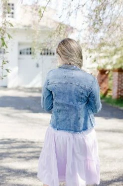 Kan Can USA Tops/Cardigans 'Sydney' Distressed Denim Jacket In Light Wash 9 Kan Can USA Tops/Cardigans 'Sydney' Distressed Denim Jacket In Light Wash