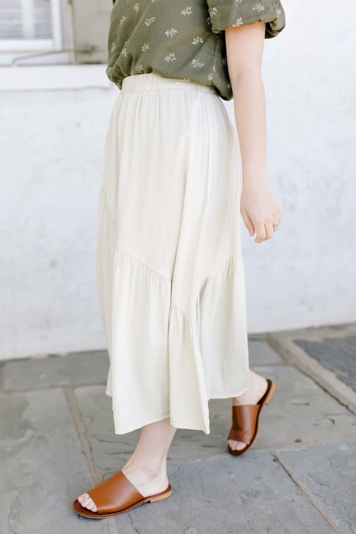 Hayden Los Angeles Skirts 'Winnie' Asymmetric Ruffle Skirt In Beige FINAL SALE 4 Hayden Los Angeles Skirts 'Winnie' Asymmetric Ruffle Skirt In Beige FINAL SALE