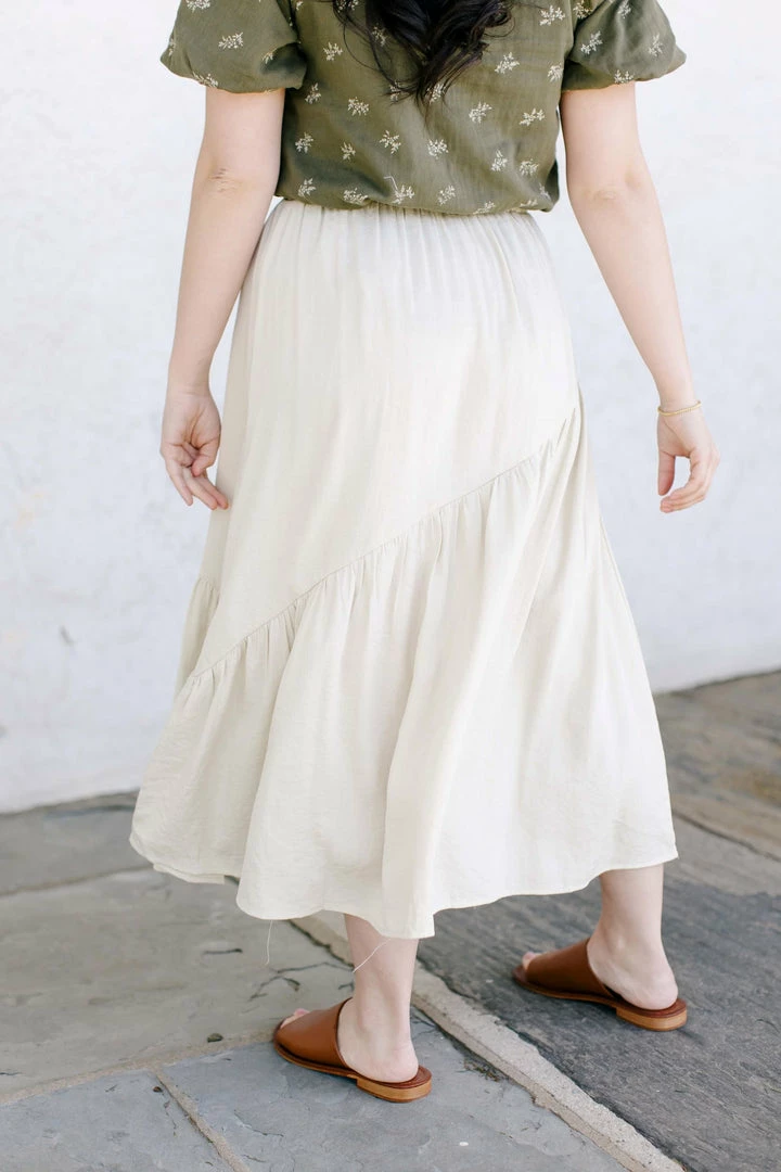 Hayden Los Angeles Skirts 'Winnie' Asymmetric Ruffle Skirt In Beige FINAL SALE 6 Hayden Los Angeles Skirts 'Winnie' Asymmetric Ruffle Skirt In Beige FINAL SALE