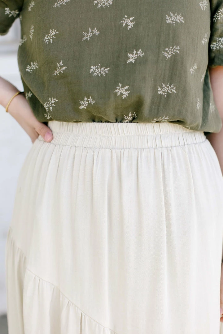 Hayden Los Angeles Skirts 'Winnie' Asymmetric Ruffle Skirt In Beige FINAL SALE 5 Hayden Los Angeles Skirts 'Winnie' Asymmetric Ruffle Skirt In Beige FINAL SALE