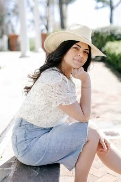 Hayden Los Angeles 'Blossom' Textured Floral Ruffle Top In Cream Tops/Cardigans 11 Hayden Los Angeles 'Blossom' Textured Floral Ruffle Top In Cream Tops/Cardigans